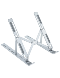 TooQ Soporte Elevador para Portátiles, Tablets, Móviles y Libros, Plata