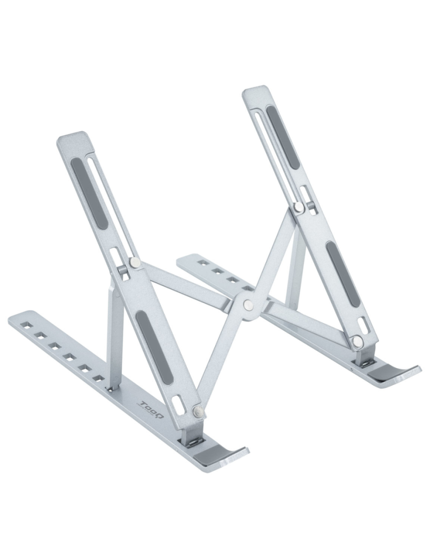 TooQ Soporte Elevador para Portátiles, Tablets, Móviles y Libros, Plata