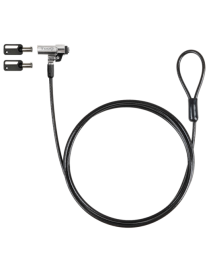 TooQ Cable de Seguridad Tipo NANO con Llave para Portátiles 1.5 metros, Gris Oscuro