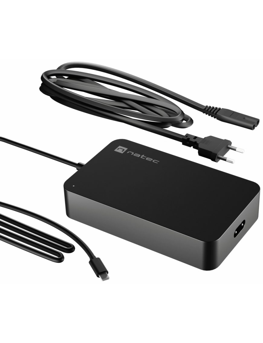 NATEC Grayling adaptador e inversor de corriente Interior 90 W Negro
