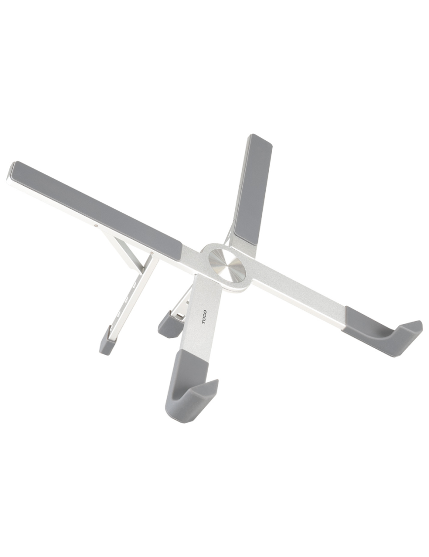 TooQ Soporte elevador plegable de aluminio para portátiles, Plata