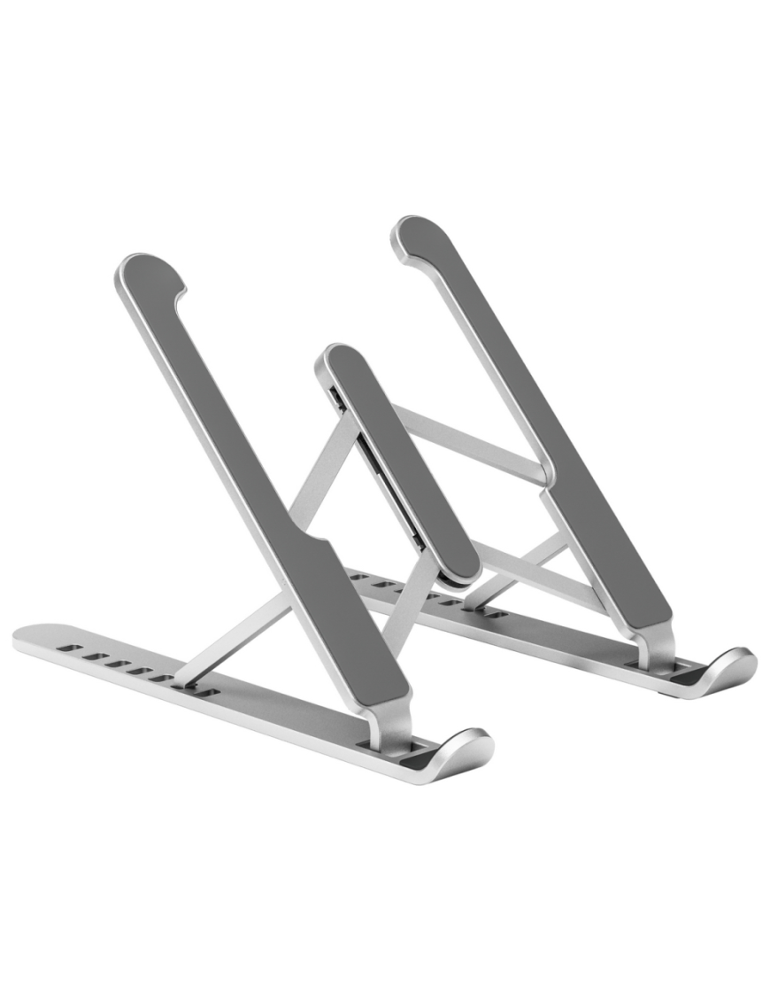 AISENS Soporte De Sobremesa Ajustable Para Portatil / Tablet, Plata