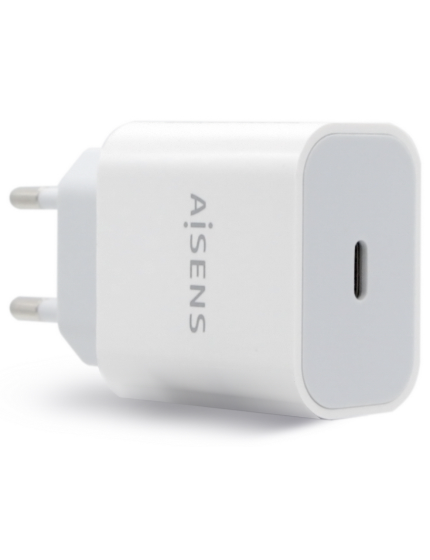 AISENS Cargador USB-C P?3.0 1 Puerto 1x USB-C 20 W, Blanco