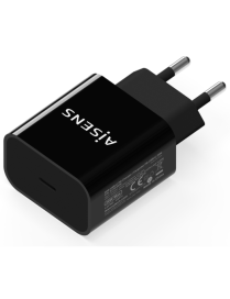 AISENS Cargador USB-C PD3.0 1 Puerto 1x USB-C 20 W, Negro