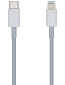 AISENS Cable USB 2.0 USB-? A Lightning PD 2A, Lightning/M-USB-?/M, Blanco, 20cm
