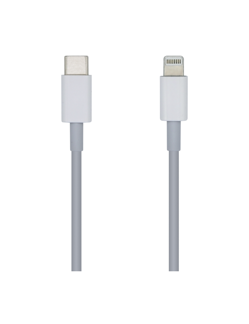 AISENS Cable USB 2.0 USB-? A Lightning PD 2A, Lightning/M-USB-?/M, Blanco, 2.0m