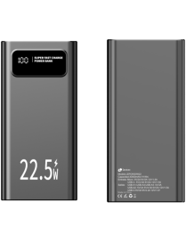 Leotec LEPOW30W22K batería externa Polímero de litio 30000 mAh Negro