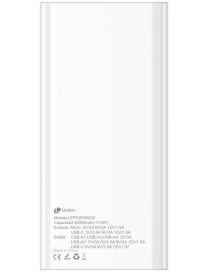 Leotec LEPOW30W22W batería externa Polímero de litio 30000 mAh Blanco