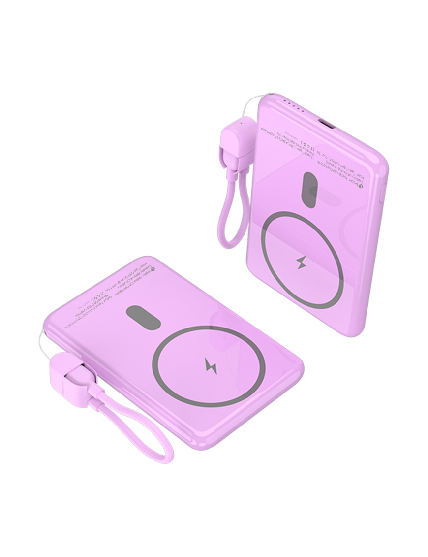 Leotec Power Bank inalámbrico 5000mAh 20W Rosa