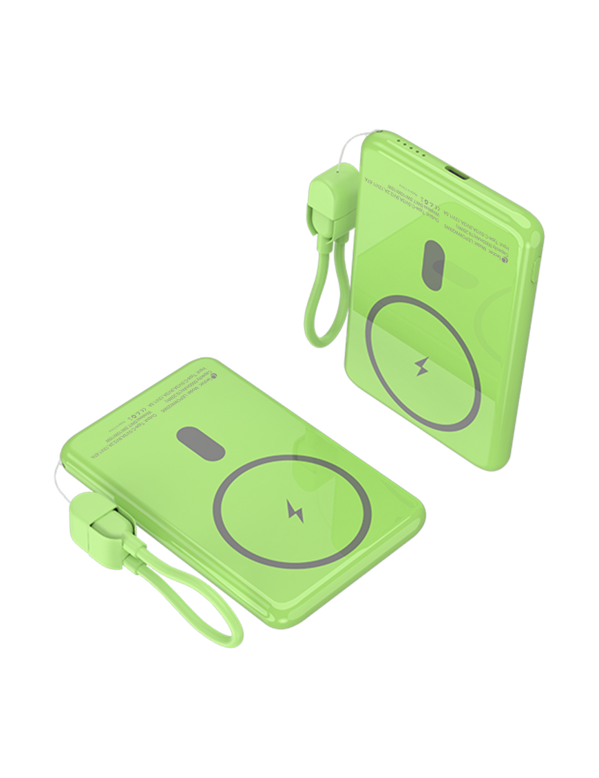 Leotec Power Bank inalámbrico 5000mAh 20W Verde