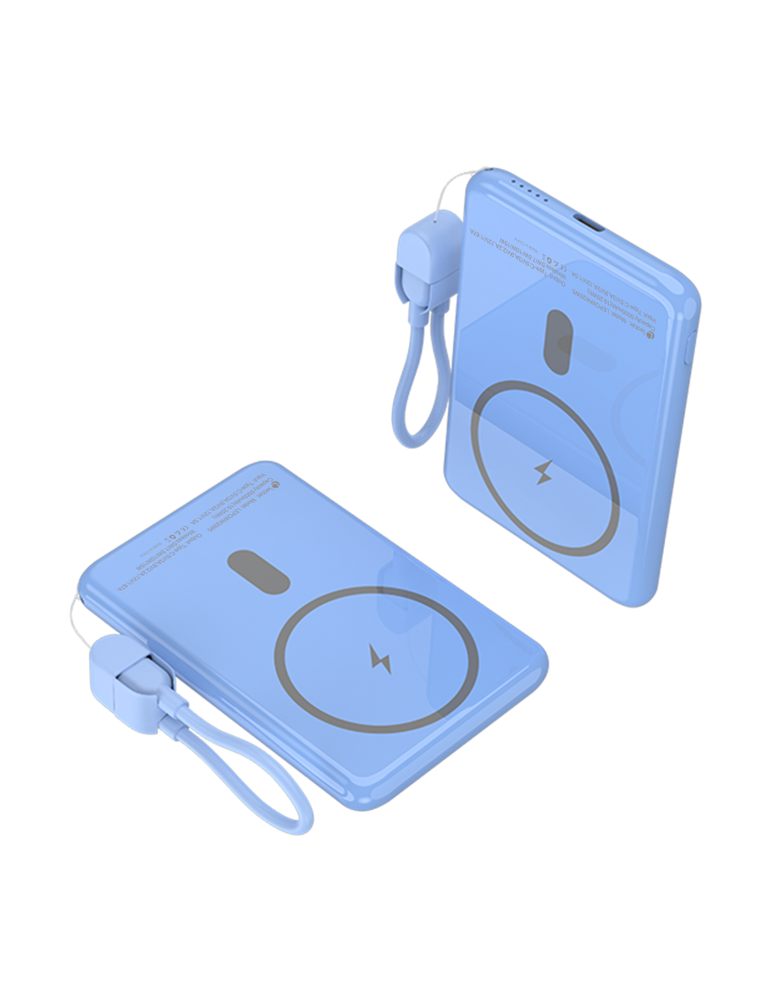 Leotec Power Bank inalámbrico 5000mAh 20W Azul