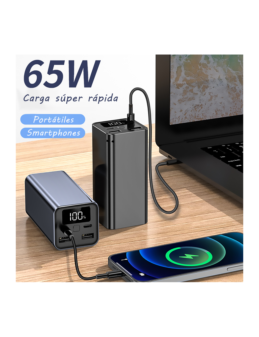 Leotec Batería externa para portátiles 65W POWER DELIVERY 20.000mAh