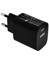 Leotec Cargador 20W 1xUSB-C PD + 1x USB-A Negro