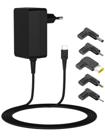 Leotec LENCSHOMETC45 cargador de dispositivo móvil Universal Negro Corriente alterna Carga rápida Interior