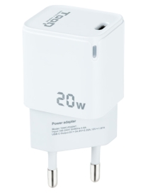TooQ Cargador de Pared USB-C PD20W, Blanco