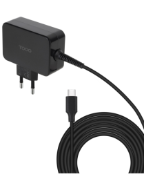 TooQ Cargador de portátil GAN USB-C PD 45W, Negro