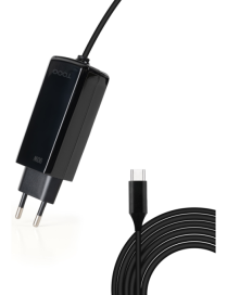TooQ Cargador de portátil GAN USB-C PD 90W, Negro