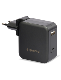 Gembird NPA-PD60-01 cargador de dispositivo móvil Portátil, Smartphone Negro Corriente alterna Interior