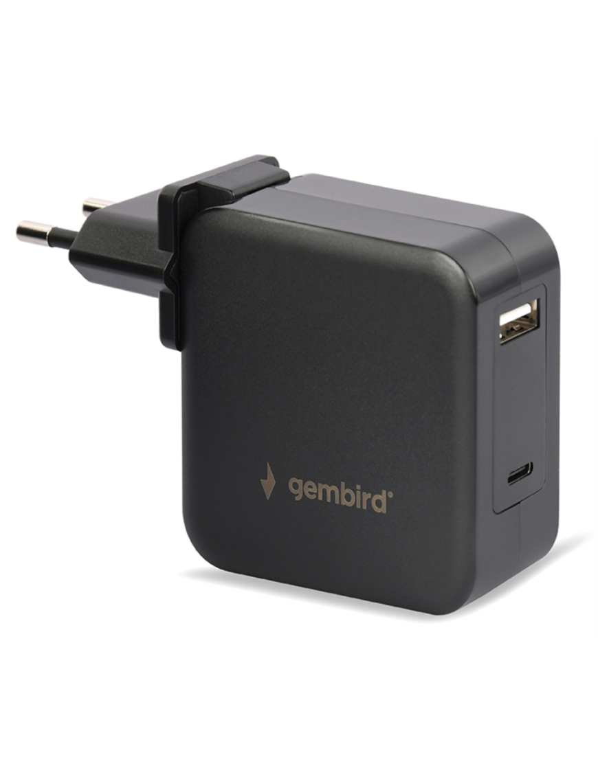 Gembird NPA-PD60-01 cargador de dispositivo móvil Portátil, Smartphone Negro Corriente alterna Interior