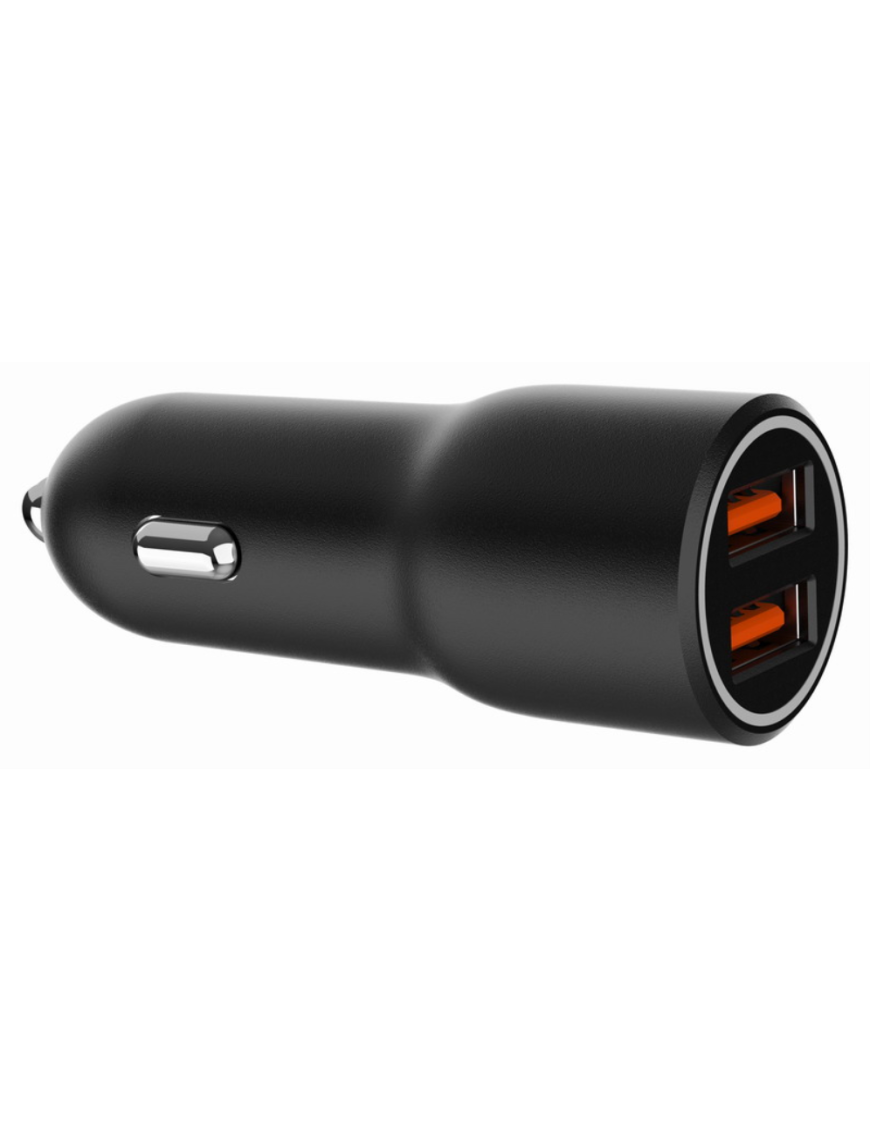 Gembird TA-UC-A2QC36-CAR-01 cargador de dispositivo móvil Teléfono móvil, Smartphone Negro Encendedor de cigarrillos Carga