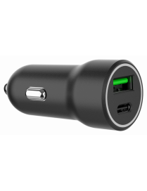 Gembird TA-UC-A2PDQC20-CAR-01 cargador de dispositivo móvil Universal Negro Encendedor de cigarrillos Carga rápida Auto