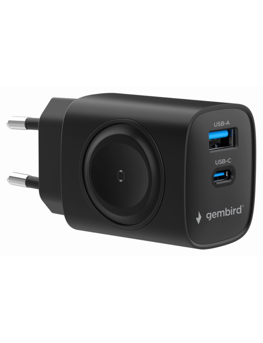 Gembird TA-UC-PDQCW20-01-BK cargador de dispositivo móvil Universal Negro Corriente alterna Carga rápida Interior