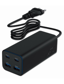 Gembird TA-UC-2A2C-PD100-01-BK cargador de dispositivo móvil Portátil, Smartphone Negro Corriente alterna Carga rápida Interior