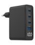 Gembird TA-UC-PDQC100LCD-01-BK cargador de dispositivo móvil Portátil, Smartphone Negro Corriente alterna Carga rápida Interior