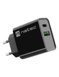 NATEC RIBERA Universal Negro Corriente alterna Carga rápida Interior