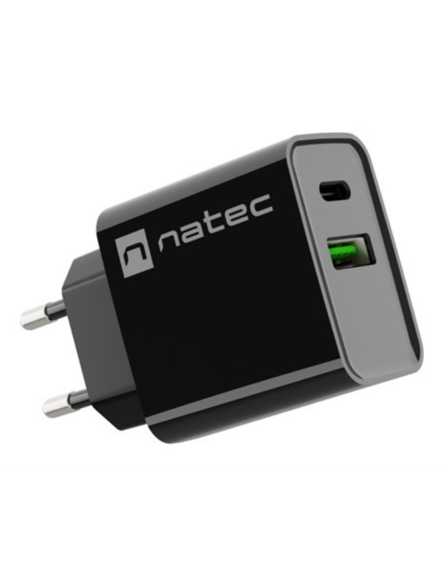 NATEC RIBERA Universal Negro Corriente alterna Carga rápida Interior