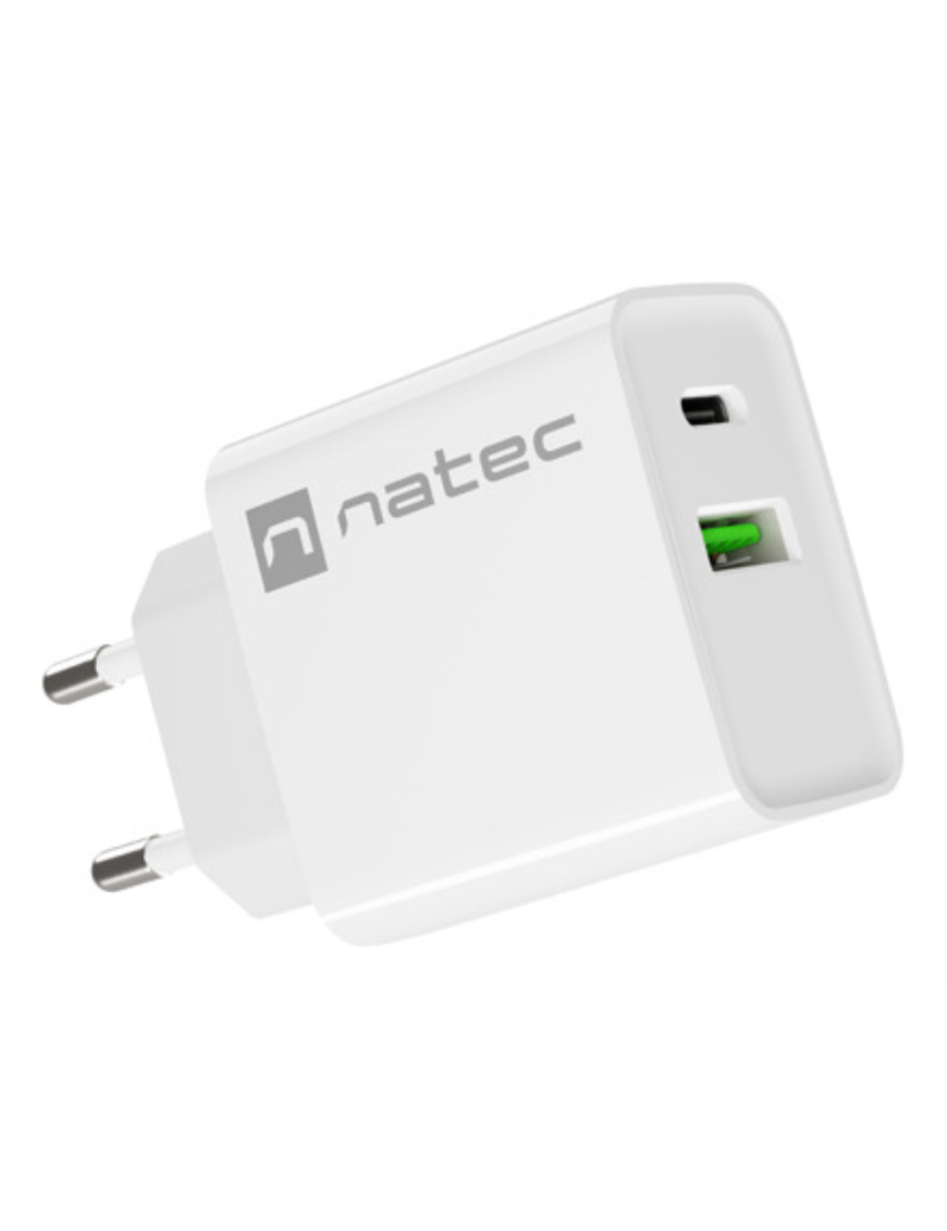 NATEC RIBERA Universal Blanco Corriente alterna Carga rápida Interior