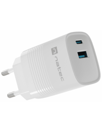 NATEC NUC-2140 cargador de dispositivo móvil Universal Blanco Corriente alterna Carga rápida Interior