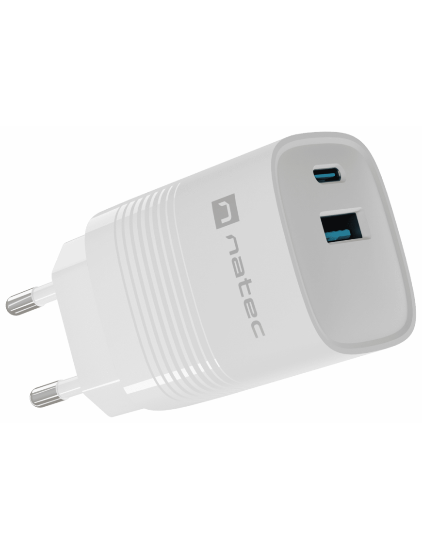 NATEC NUC-2140 cargador de dispositivo móvil Universal Blanco Corriente alterna Carga rápida Interior