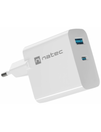 NATEC NUC-2142 cargador de dispositivo móvil Universal Blanco Corriente alterna Carga rápida Interior