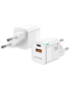 AISENS Cargador Gan 30W, 1xUSB-C PD3.0 QC4.0, 1xUSB-A QC3.0, Blanco