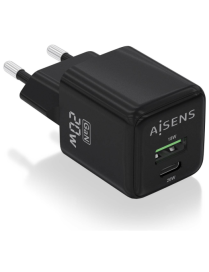 AISENS ASCH-20W2P011-BK cargador de dispositivo móvil Universal Corriente alterna Carga rápida Interior
