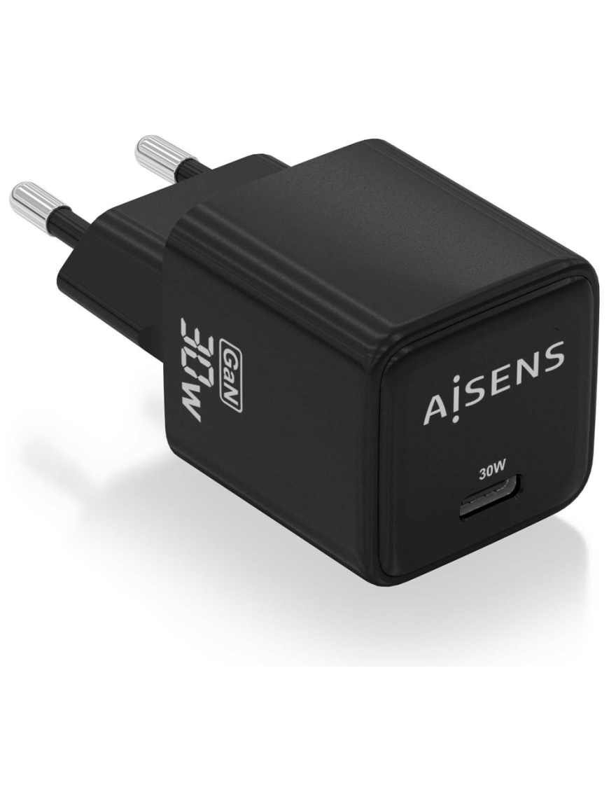 AISENS ASCH-30W1P036-BK cargador de dispositivo móvil Universal Corriente alterna Carga rápida Interior