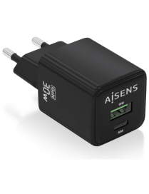 AISENS ASCH-30W2P038-BK cargador de dispositivo móvil Universal Corriente alterna Carga rápida Interior