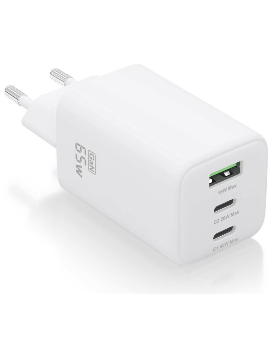 AISENS ASCH-65W3P041-W cargador de dispositivo móvil Universal Corriente alterna Carga rápida Interior