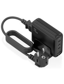 AISENS Cargador Sobremesa GaN 140W, 3x USB-C PD3.1 QC4.0 QC5.0, 1x USB-A QC3.0, Negro