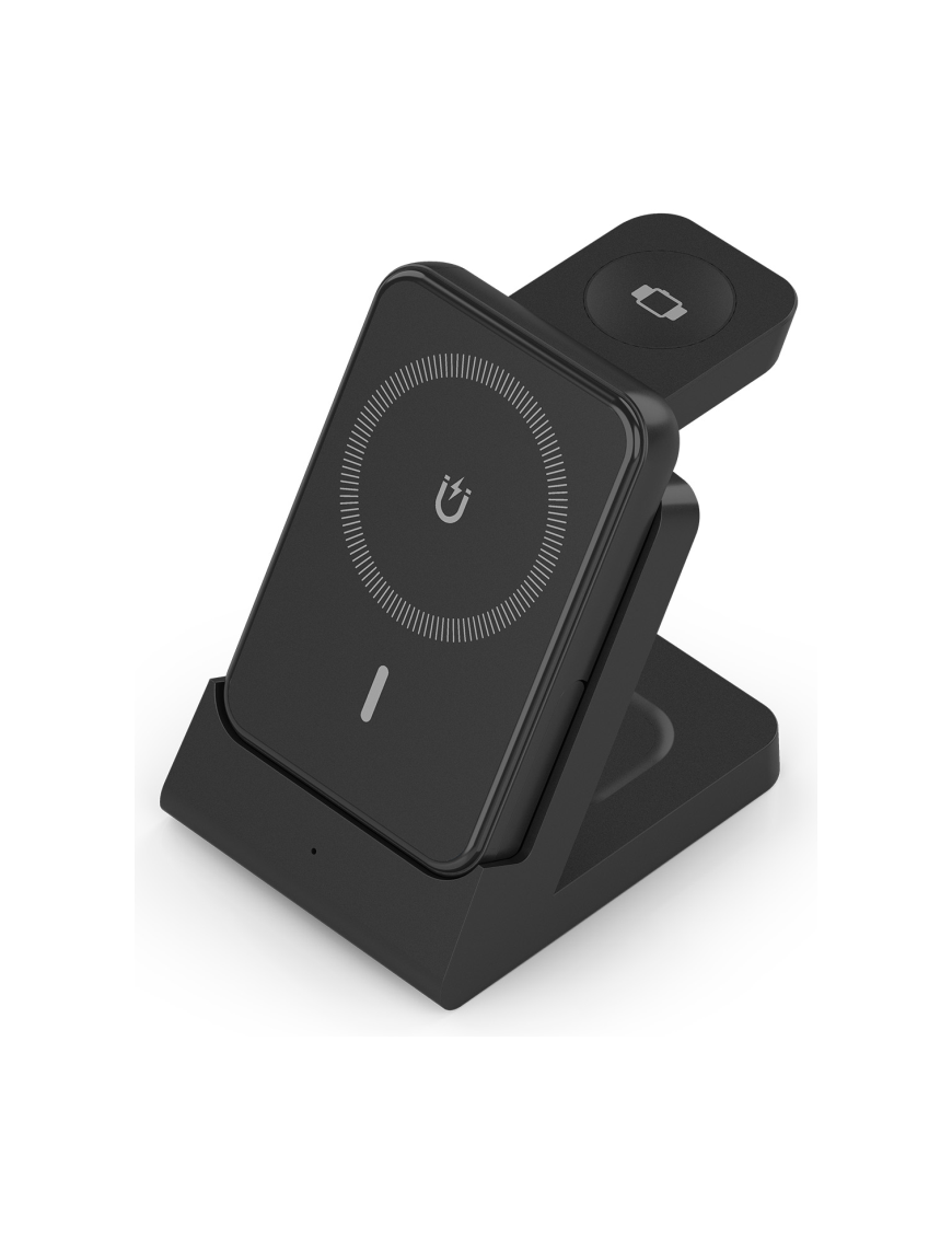 AISENS ASCH-15W4WC064-BK cargador de dispositivo móvil Auriculares, Smartphone, Reloj inteligente Cargador inalámbrico Interior