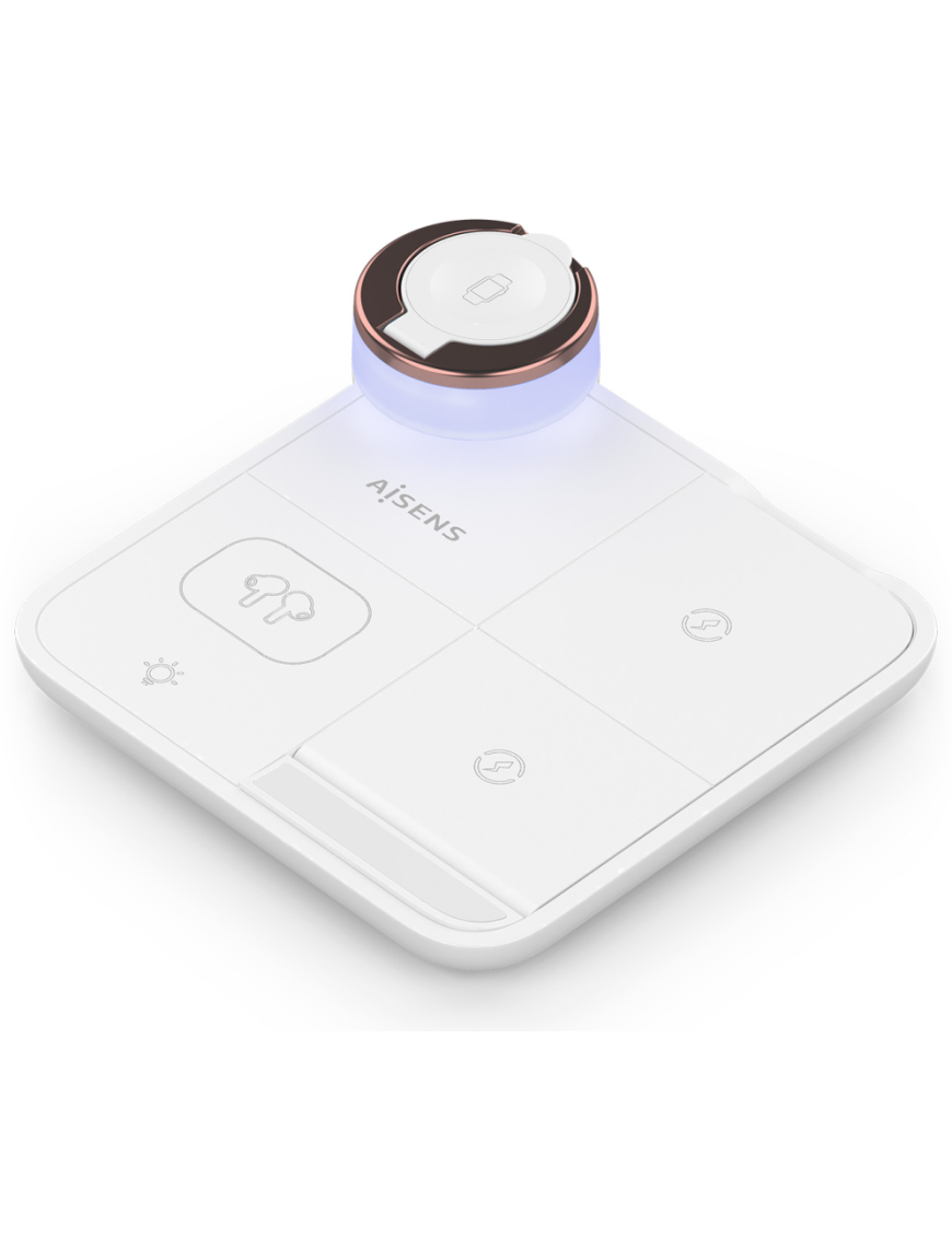 AISENS ASCH-15W4WC061-W cargador de dispositivo móvil Auriculares, Smartphone, Reloj inteligente Cargador inalámbrico Interior