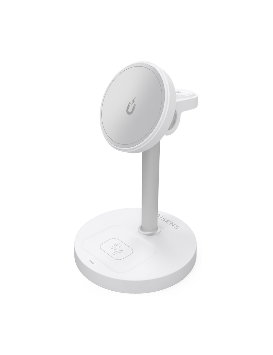 AISENS ASCH-15W3WC065-W cargador de dispositivo móvil Auriculares, Smartphone, Reloj inteligente Cargador inalámbrico Interior
