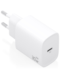 AISENS Cargador GaN 30W, 1xUSB-C PD3.0, Blanco