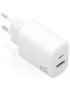 AISENS Cargador GaN 30W, 1xUSB-C PD3.0 QC4.0, 1xUSB-A QC3.0, Blanco
