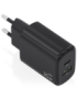 AISENS Cargador GaN 30W, 1xUSB-C PD3.0 QC4.0, 1xUSB-A QC3.0, Negro