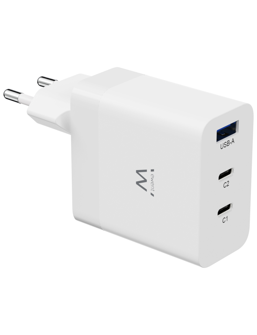 Ewent EW1323 cargador de dispositivo móvil Universal Blanco Corriente alterna Carga rápida Interior