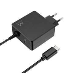 Ewent EW3978 cargador de dispositivo móvil Portátil Negro Corriente alterna Carga rápida Interior