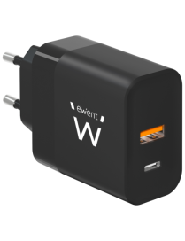Ewent EW1327 cargador de dispositivo móvil Universal Negro Corriente alterna Carga rápida Interior