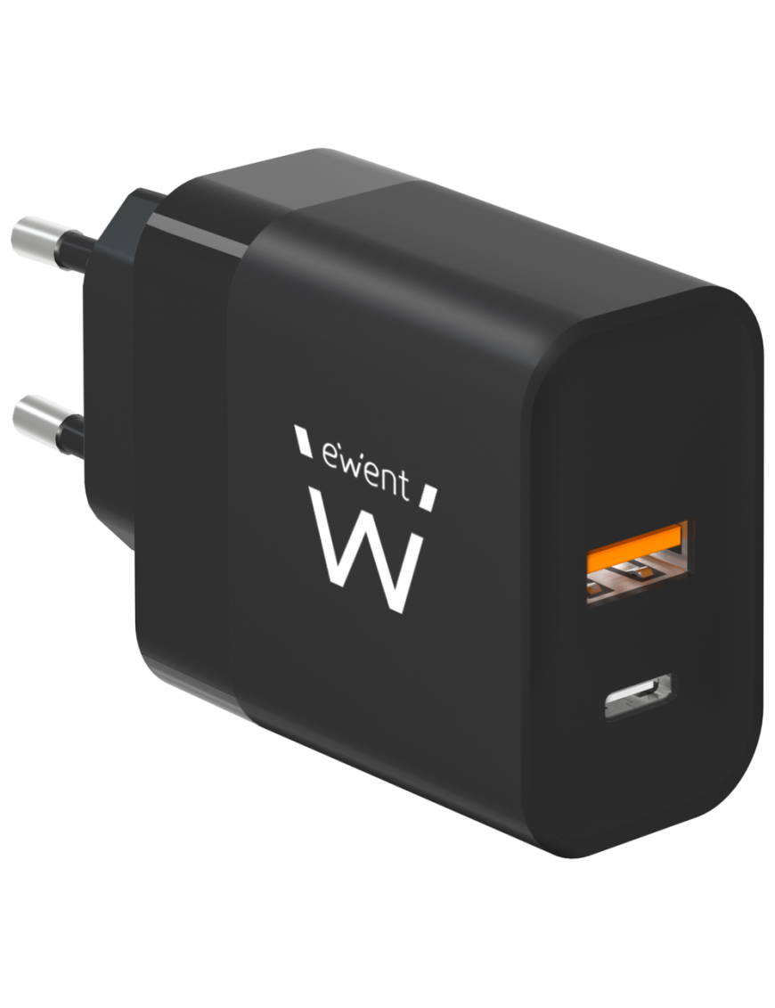 Ewent EW1327 cargador de dispositivo móvil Universal Negro Corriente alterna Carga rápida Interior